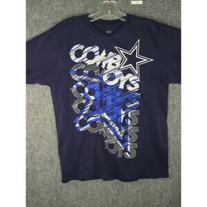 Dallas Cowboys Print Shirt Vintage Navy Blue Graphic Tee Mens Medium
